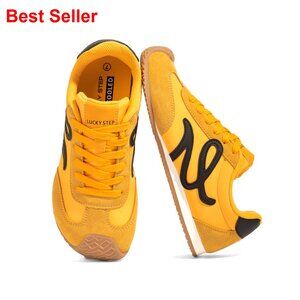 Genuine Leather Retro Tennis Sneakers, Thin Sole Walking Shoes